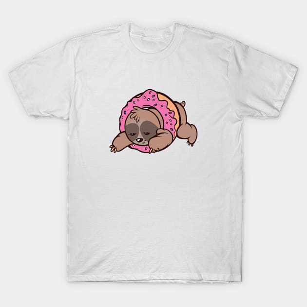 Sloth Donut T-Shirt by BramCrye